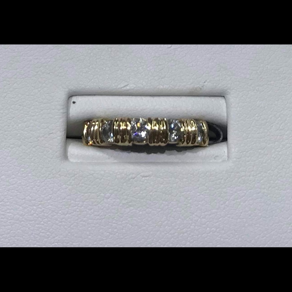 SOLD!!!!Two 14k YG Diamond anniversary bands~super sparkly